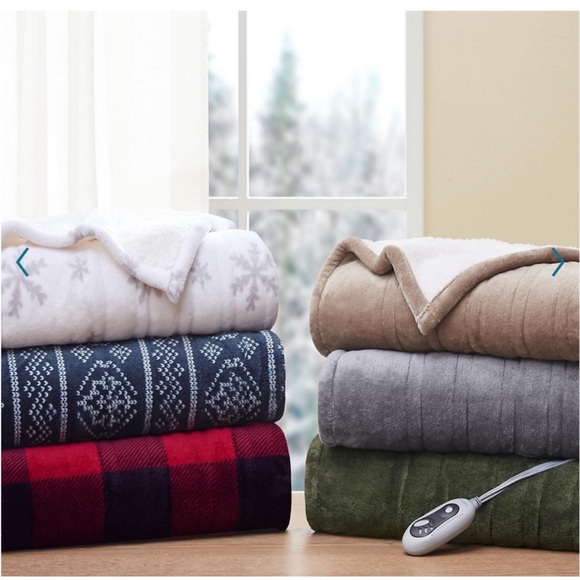 Cuddl Duds Bedding Cuddle Duds Heated Plush Sherpa Blanket In Tan